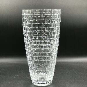Mikasa Crystal Palazzo 12" Basketweave Pattern Vase Large